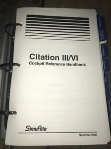 Simuflite - Citation III and VI Cockpit Reference Handbook - CRH - Flight Book - Bild 1 von 7