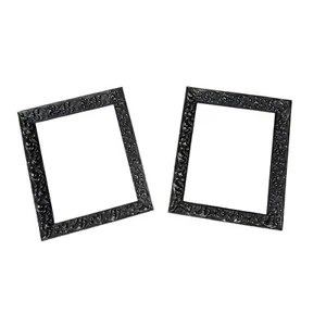 Vintage Ornate Picture Frames Wooden Black Silver Floral 11 by 14 Retro As Is - Picture 1 of 11