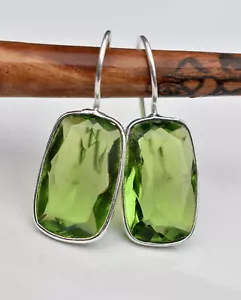 Lush Peridoto Topazio Gemma 925 Argento Sterling Fatto a Mano Orecchino S-43 - Foto 1 di 5