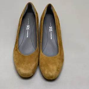 SAS Wedge Pump Women 9M Brown Leather Sofia Shoes Slip On Business Chic Italy - Picture 1 of 13