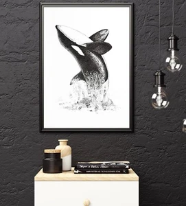 Gorgeous Orca (Killer Whale) - A4 Art Print (on 250gsm white paper) - Picture 1 of 5