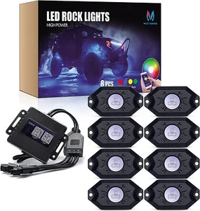 8XRGB LED Rock Lights MultiColor Underbody Neon Led Lights for Truck SUV UTV RZR - Picture 1 of 23