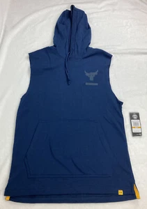 Under Armour x Project Rock Terry ärmellos blau Hoodie Herren Gr. Small 1345819 - Bild 1 von 4