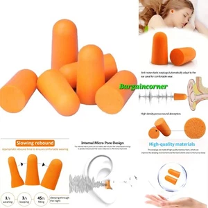 Earplugs Foam Sleeping Swim Ear Plugs Buds Noise Block Work Sleep Study Earplug - Picture 1 of 16