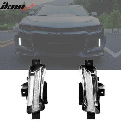 Fits 16-24 Chevrolet Camaro 2PCS DRL Fog Lights Clear W/Amber Switchback Signal Foto 1 de 4