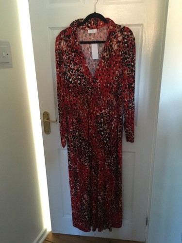 VETEMENTS ❤️ Abito rosso stampa animalier Londra nuovo Yours Clothing taglia 20