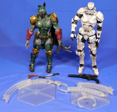 LOTE DE 2 FIGURAS STAR WARS SQUARE ENIX BOBA FETT & STORMTROOPER PLAY ARTS KAI Foto 1 de 4