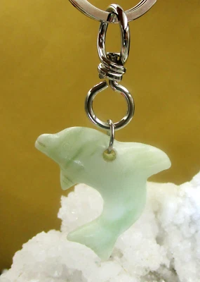 SERPENTIN   DELFIN SCHLÜSSELANHÄNGER EDELSTEIN       Nr.12 - Bild 1 von 2