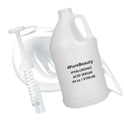 Half Gallon (64 oz) Hyaluronic Acid Serum with Pump, Hydrating HA BULK WHOLESALE - Image 1 of 2