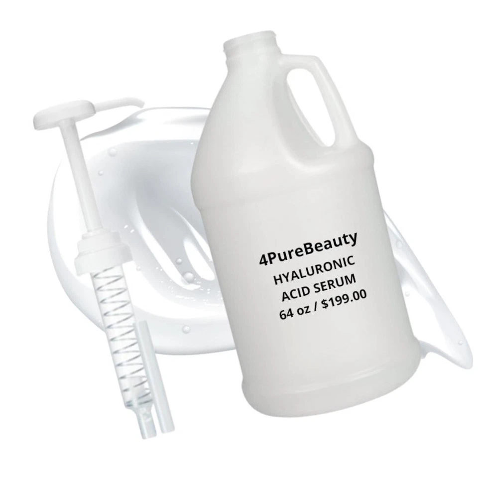 Half Gallon (64 oz) Hyaluronic Acid Serum with Pump, Hydrating HA BULK WHOLESALE - Image 1 of 2