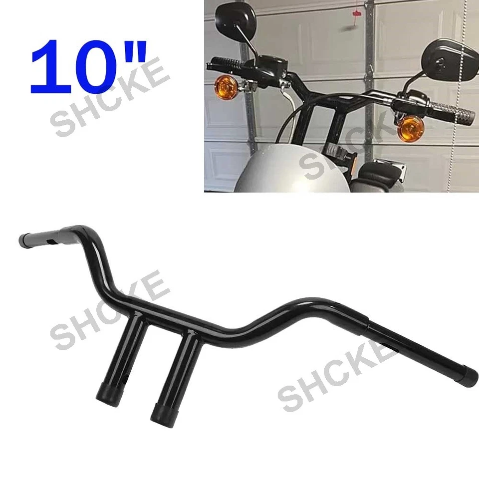 10" Rise 1-1/4" Fat T-Bars Handlebar For Harley Touring Road King Softail Dyna - Изображение 1 из 4