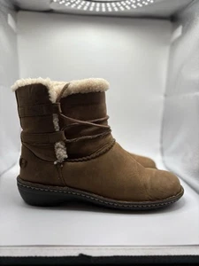 UGG Caspia Brown Shearling-Lined Boots Lace Boots Women’s Size 9 - Picture 1 of 8