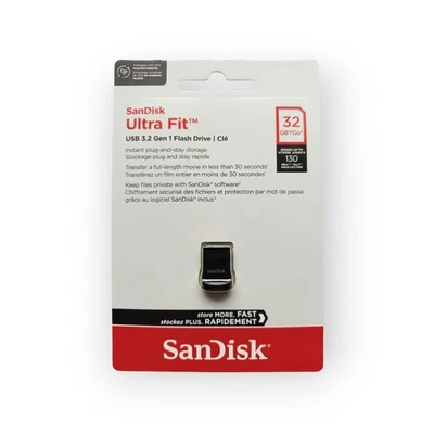 SanDisk Ultra Fit USB Stick 32 GB 3.2 Gen 1 Flash Drive Originalware, Neu, OVP