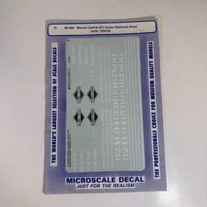 Microscale Decal 48-389 O Illinois Central Green Diamond Hood Locomotive 1950-65 - Picture 1 of 3