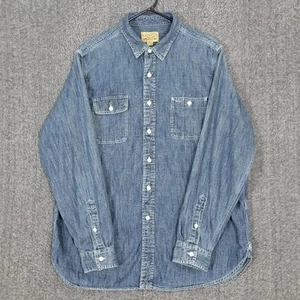 Cremieux Premium Denim Shirt Mens XL Blue Long Sleeve Button-Up - Picture 1 of 12