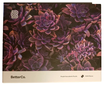 PURPLE SUCCULENTS - 1000 Piece Flower Jigsaw Puzzle - BetterCo - FACTORY SEALED - Image 1 of 4