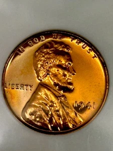 1941 Proof Lincoln Cent PF64 RD NGC CAC Old Fatty Holder Very PQ  - Picture 1 of 5
