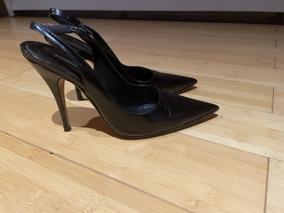 $1250 Zapatos de salón Giambattista Valli de cuero negro para mujer talla 37 Foto 1 de 4