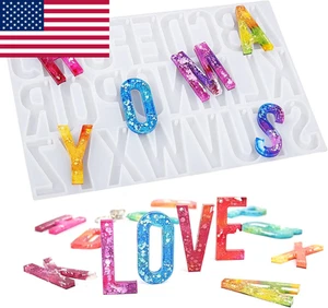 LET'S RESIN Alphabet Keychain Molds with Hole, Large Letter Hole - Picture 1 of 6