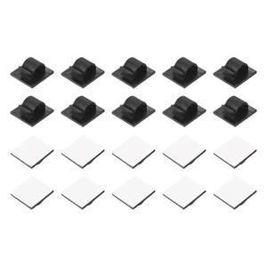 40pcs Adhesive Cable Clips Black Wall Cord Management Cable Organizer for Home - Afbeelding 1 van 7