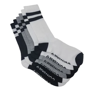 Converse Women's Half Cushion Double Stripe Crew Socks 4-10 (White/Gray/Black) - Picture 1 of 4