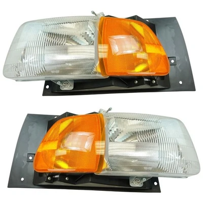 Dorman HD Solutions Headlight Assembly Set Fits 97-98 Ford 99-09 Sterling Truck - Image 1 of 4