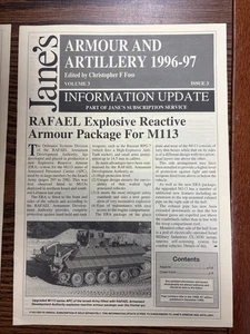 VTG 1997 Jane’s Armour & Artillery Update RAFAEL Explosive Reactive Package M113 - Picture 1 of 3