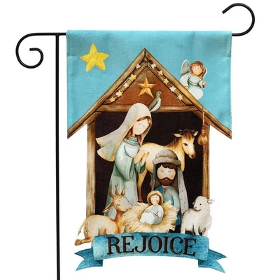 Briarwood Lane Rejoice Burlap Garden Flag - Image 1 of 3
