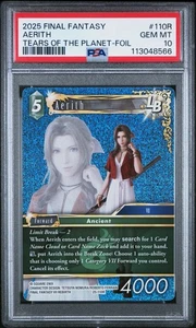 2025 FINAL FANTASY TEARS OF THE PLANET 110R AERITH FOIL PSA 10 Gem Mint FFVII - Picture 1 of 2