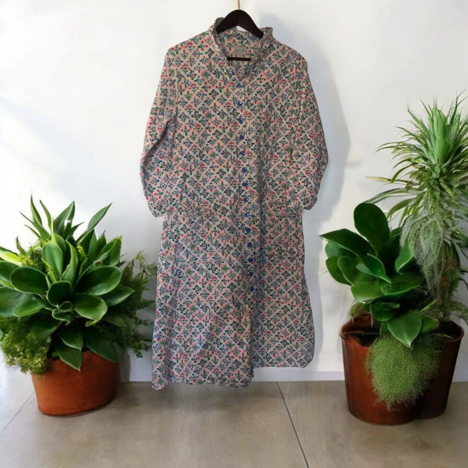 Maxi Camisón Lanz of Salzburg Abrigo Mediano Floral Franela Casa de Campo EE. UU. Foto 1 de 4