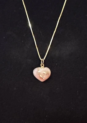 Heart Shaped Natural Jade Stone Pendant - Chain Not Included - Image 1 of 4