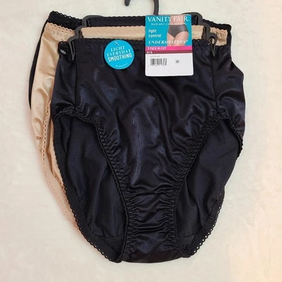 Vanity Fair 3pk Satin Hi-cut Light Smoothing Brief Panties Size Sm - Image 1 of 4