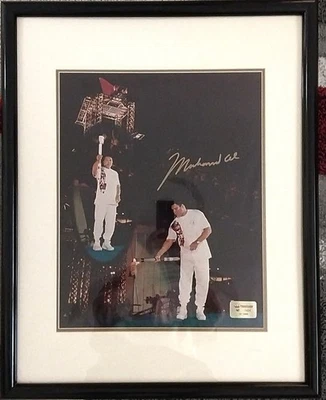 Muhammad Ali signed 1996 Olympic Torch 16x20 photo poster framed Beckett REV COA - Image 1 of 3