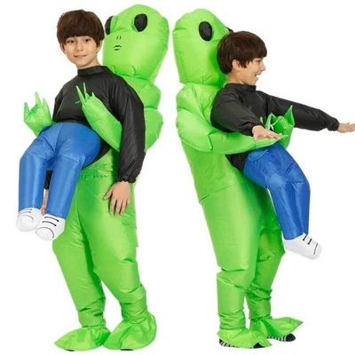 2025 New Green Alien Inflatable Monster Kids Halloween Costume Carrying Cosplay - Image 1 of 4