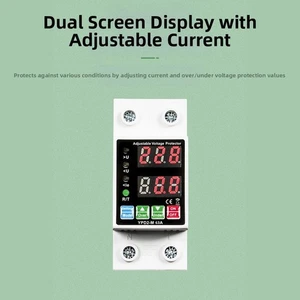 Dual Screen Voltage Protector 63A with Auto Reset and Delayed Voltage Shutdown - Picture 1 of 11