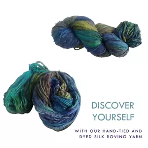 Silk Wool in shades of Blue Yellow Silk Blend, merino/silk yarn, sport/dk weight - Picture 1 of 8