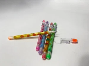Set 5 Vintage 90's Pop a Point Pencils Non Sharpening Fruity School NON SCENTED - Picture 1 of 3