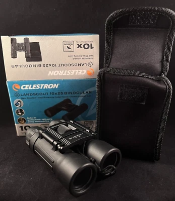 Celestron - LandScout 10x25 Binocular - Roof Prism - Black - w/ Carrying Case - Image 1 of 4