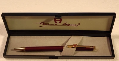Pluma de tinta vintage Etienne Aigner borgoña/vino con estuche Foto 1 de 4