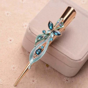 Nuevo Pico Grande Pato Caimán Metal Clip de Pelo Garra Mandíbula Cristal Flor Mariposa - Imagen 1 de 17