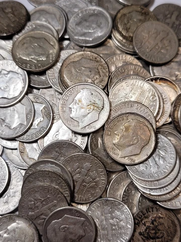 Lot Of 5 Pre 1964 Silver Roosevelt Dimes 90 Junk Silver, Choose How Many Cover