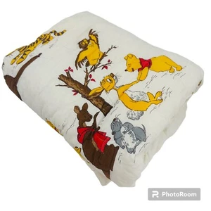 Vintage Sears Winnie the Pooh FriendsComforter Baby Crib Blanket Quilted Thick - Picture 1 of 18