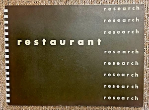 1959 RESTAURANT RESEARCH Harvard Graduate School of Design Architecture - Picture 1 of 5