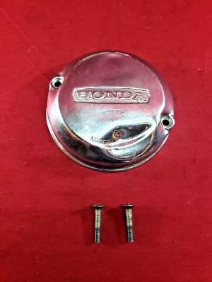 1975-1978 Honda CB550 Super Sport OEM Timing Points & Advancer Cover Chrome - Image 1 of 4