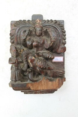 Antigua estatua fina de madera original de Dios Santo Shiva Son Kartikeya Murugan NH4805 Foto 1 de 4