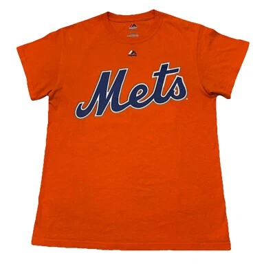 Camiseta masculina Jacob DeGrom New York Mets NY Baseball Majestic laranja pequena - Imagem 1 de 4
