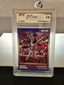 1990 Star Barry Bonds #7 Card GEM MT 10 Mint Grading Service