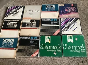 Lot of 12 Reel To Reel Tapes 7 Inch Reel Pre-Recorded Untested Sold As-Is - Picture 1 of 15