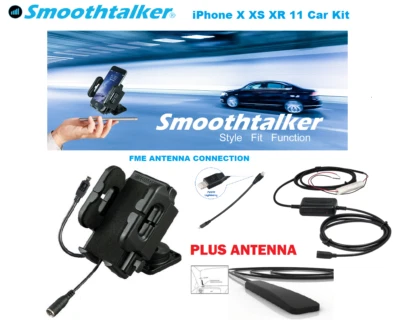 Apple iPhone 11 X XS XR Smoothtalker Cradle Car Kit Wired + Window Antenna  - image 1 of 4