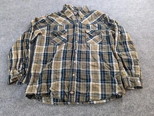 Dickies Shirt  Mens XL Green Plaid Western Cowboy Button Up Single Point Pockets - Picture 1 of 10